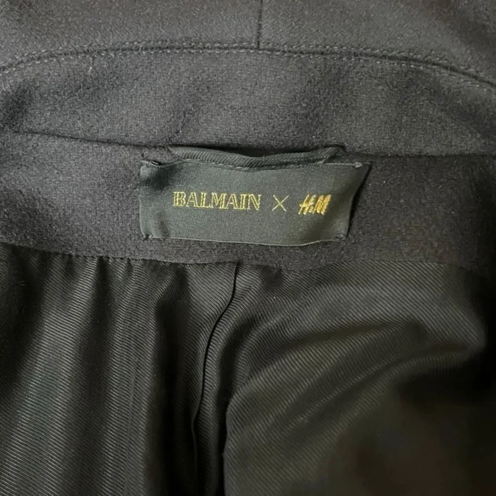 Authentic Balmain X H&M Collab wool blend Coat